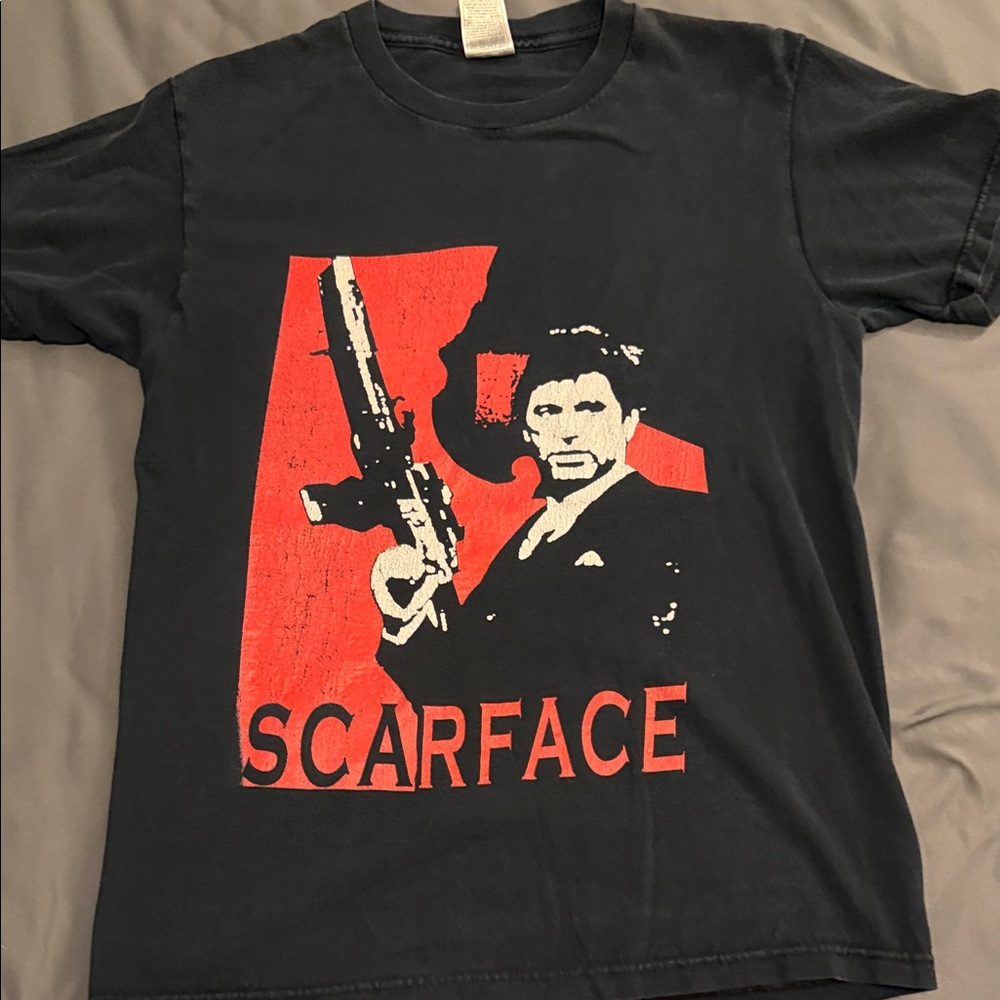 Fruit of the Loom Scarface Graphic Tee - Black and Red